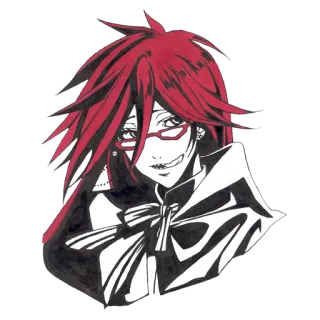 😋 Grell Sutcliff Black Butler Anime, Manga, Grell Sutcliff, Black Butler, Sensemann telegram sticker