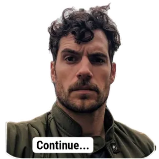 💇 Henry Cavill Continue... Henry Cavill, actor, serious, stare, portrait, continue, reaction whatsapp sticker