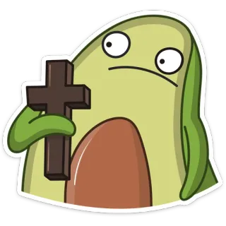 📿 Cartoon, Kreuz, Religion, Avocado, Lustig, Sticker telegram sticker
