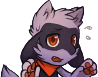 🤗 cartoon, furry, worried, embarrassed, anxious telegram sticker