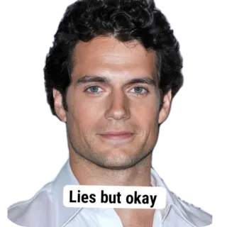 🤥 Henry Cavill Lies but okay Henry Cavill, reaction, meme, okay, face whatsapp sticker