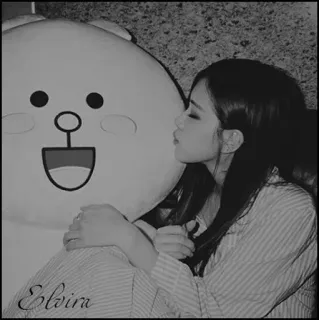 😚 Elvira femme, fille, monochrome, portrait whatsapp sticker