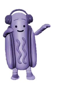 🌭 cachorro-quente, comida, desenho animado, fones de ouvido, dançando telegram sticker