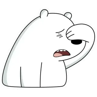 😶 Ice Bear We Bare Bears Oso Polar, Dibujos animados, Triste, Cansado, Oso, We Bare Bears, Cartoon Network telegram sticker
