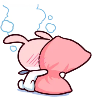 ❤️ Hase, Kissen, Schlaf, Cartoon, Süß, Kawaii telegram sticker