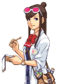 🗒 Ema Skye Ace Attorney Anime, Nhà khoa học, Điều tra viên, Ema Skye, Ace Attorney, Trò chơi điện tử, Pháp y telegram sticker