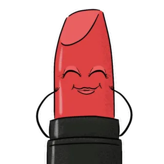 😄 rossetto, trucco, cosmetici, bellezza, cartone animato whatsapp sticker