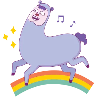 😬 llama, dibujo animado, animal, gracioso, tierno telegram sticker