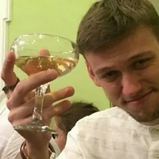🥂 man, wine glass, beverage, drink, alcohol, person telegram sticker