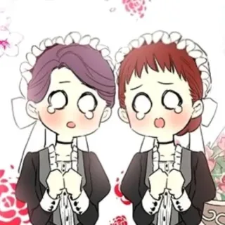 😭 Maid, Uniform, Anime, Manga, Cartoon whatsapp sticker