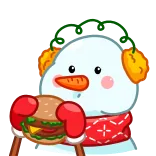 🙂 snowman, burger, winter, food, cute telegram sticker