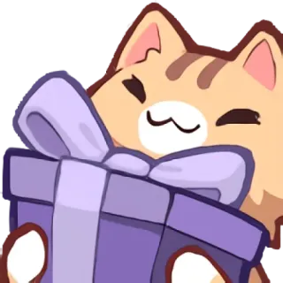 🎁 chat, cadeau, présent, chaton, mignon, fête, animal telegram sticker