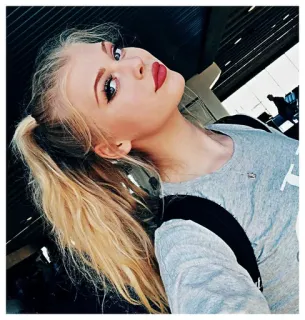 🥀 phụ nữ, tóc vàng, chân dung, người, vẻ đẹp, selfie telegram sticker