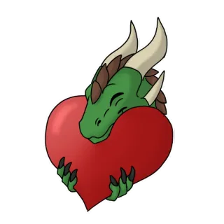 ❤️ dragon, coeur, mignon, fantaisie, amour, animal, dessin animé whatsapp sticker