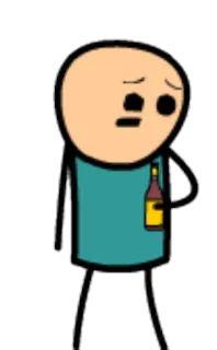😑 การ์ตูน, คนติด, เศร้า, ดื่ม telegram sticker