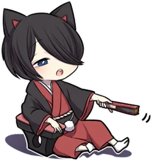 👸 애니메이션, 고양이, 귀여운, 만화, SD캐릭터, 기모노 telegram sticker