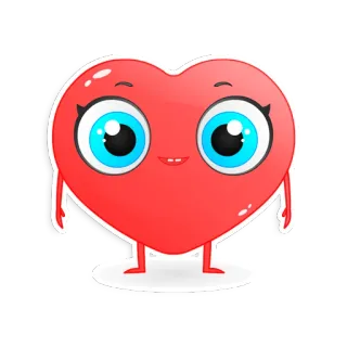 👦 Herz, Cartoon, süß, Liebe, Augen, kawaii telegram sticker