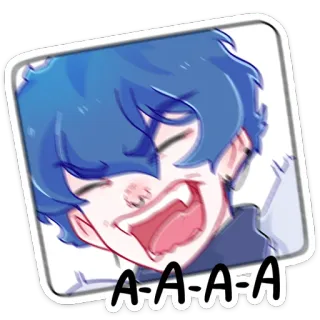 😡 A-A-A-A Anime, Desenho animado, Expressão, Risada, Feliz whatsapp sticker