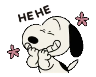😄 Snoopy Peanuts HEHE 狗, 卡通, 搞笑, 快乐, 花, 呵呵 whatsapp sticker
