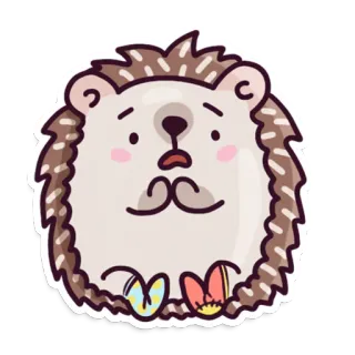 😰 เม่น, สัตว์, สติกเกอร์, น่ารัก, การ์ตูน telegram sticker