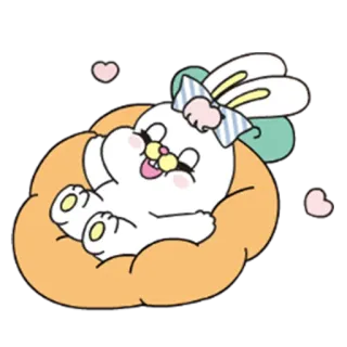 🤗 imut, kelinci, kelinci, binatang, kartun, kawaii, ilustrasi telegram sticker