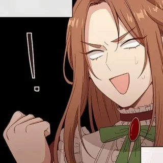 👗 Anime, Dibujos animados, Mujer, Exclamación, Emocionado/a, Manhwa, Webtoon telegram sticker