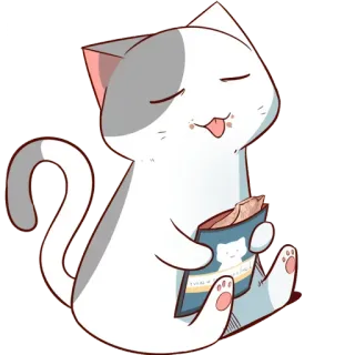 🐈 猫, 可爱, 卡通, 贴纸, 动物, 插画 whatsapp sticker