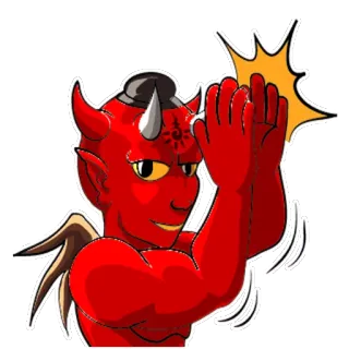 👏 demônio, vermelho, asas, chifres, diabo, monstro telegram sticker