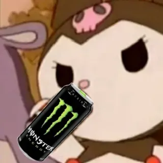 🧃 Kuromi MONSTER ENERGY Kuromi, anime, monster energy, cartoon, drink, skull, kawaii whatsapp sticker