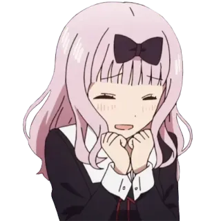 😄 Chika Fujiwara Kaguya-sama: Love Is War Anime, Mignon, Chika Fujiwara, Kaguya-sama: Love is War, Cheveux roses, Manga, Souriant, Kawaii telegram sticker
