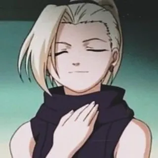 🌟 Ino Yamanaka Naruto anime, female, ninja, blond hair, closed eyes telegram sticker