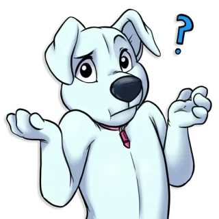 ❓ perro, confundido, pregunta, animal, dibujo animado telegram sticker