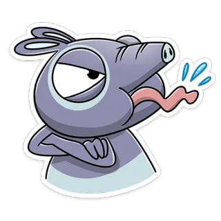 😝 animal, dibujos animados, agotado, cansado, divertido, mono, pegatina telegram sticker