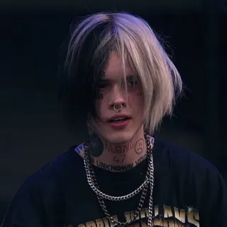 😨 Emo, 고딕, 피어싱, 목걸이, 투톤 염색, 타투 telegram sticker