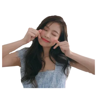 ❤️ vrouw, meisje, aziatisch, Koreaans, glimlachend, lief, hart gebaar telegram sticker