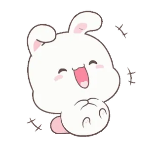 🤣 Hase, niedlich, fröhlich, Cartoon, Tier, weiß, kawaii telegram sticker