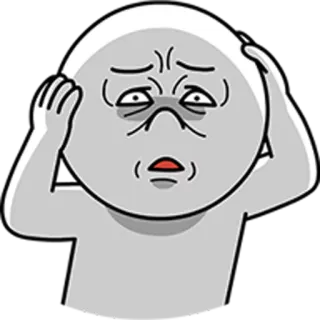 😮 stressato, ansioso, esausto, stanco, preoccupato, cartone animato telegram sticker