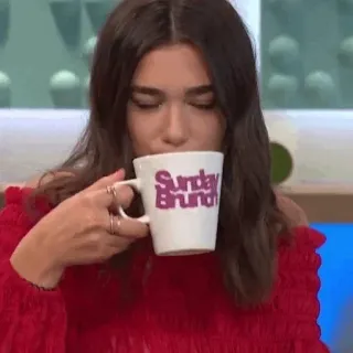 ☕️ Sunday Brunch женщина, пьет, кофе, чай, кружка, знаменитость telegram sticker