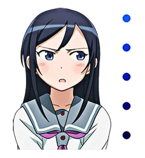 😒 アニメ, カートゥーン, 女の子, 制服, 可愛い, マンガ, キャラクター telegram sticker