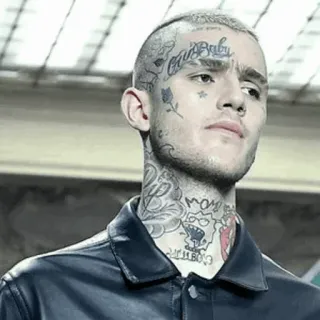 😐 Lil Peep Dad Baby lil peep, rapper, sänger, tattoo, musik, porträt telegram sticker