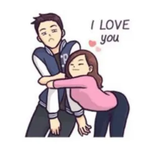 🤗 I LOVE you love, couple, romance, relationship, cartoon telegram sticker