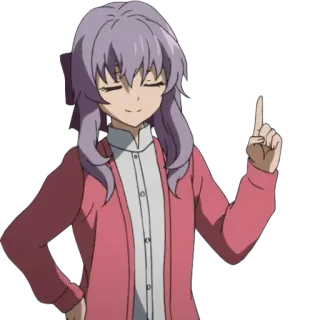 ☝️ Anime, Cartone animato, Ragazza, Indicando, Personaggio, Illustrazione telegram sticker