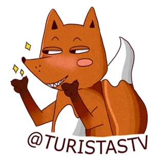 ❤ @TURISTASTV fox, cartoon, thumbs up, animal, cute, mascot, orange telegram sticker