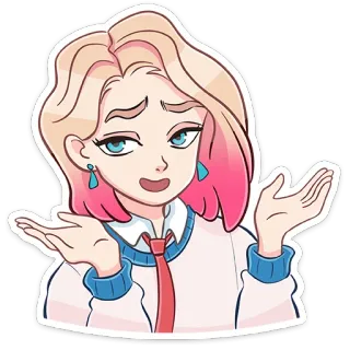 🤷‍♂️ wanita, kartun, orang, angkat bahu, ekspresi, ilustrasi telegram sticker
