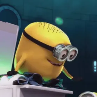 🍌 Minion Cartoon, Minion, Gelb, Figur, Lustig, Animation telegram sticker