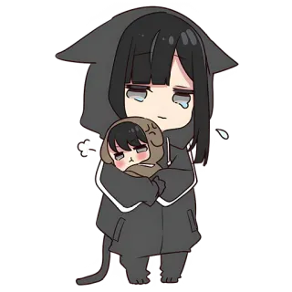 😞 Anime, Chibi, Lucu, Sedih, Menangis, Emosional, Kawaii telegram sticker