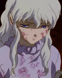 😔 Griffith Berserk anime, manga, blood, sad, fantasy telegram sticker