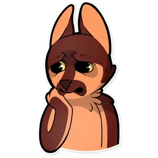 😔 Hund, traurig, Cartoon, Welpe, Tier, Aufkleber telegram sticker