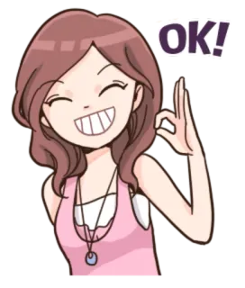👌 OK! Anime, Cartoon, Mädchen, OK Geste, Positiv, Zustimmung telegram sticker