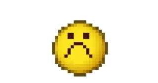 😐 verdrietig, emoji, pixel art, geel telegram sticker